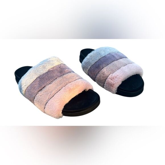 ROAM Fuzzy candy Prism Purple Pink Slides Sandles - Picture 1 of 7